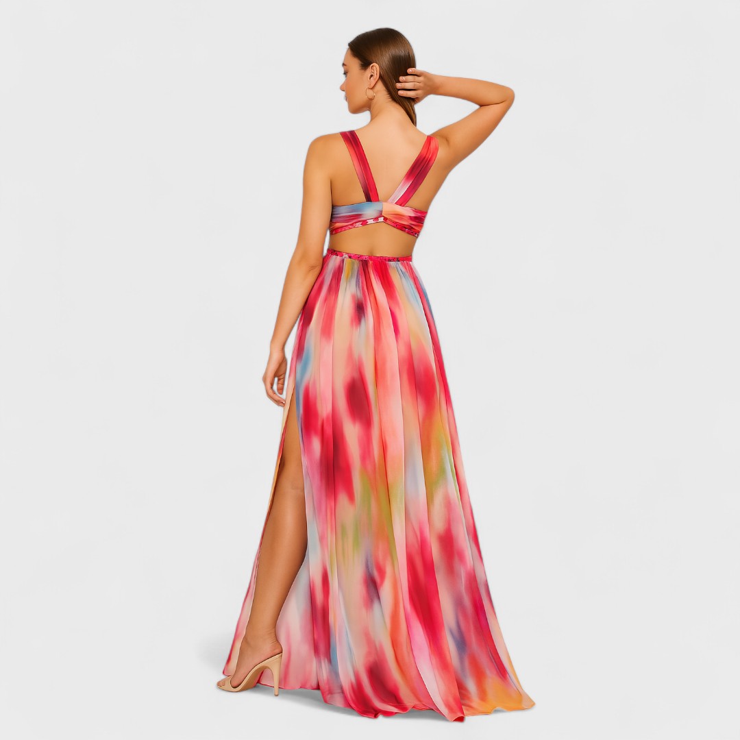 Roksana – Maxi o akwarelowym wzorze