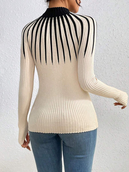 Karolina – Sweter z Wzorem i Golfem