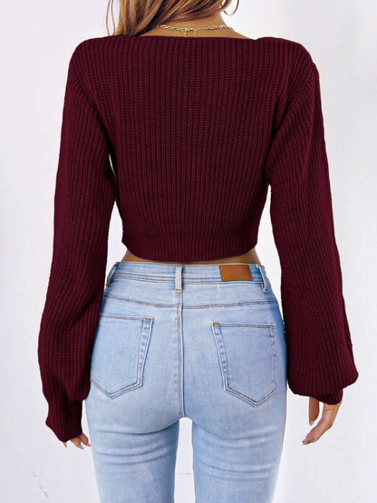 Zofia – Stylowy Sweter z Wiązaniem na Przód