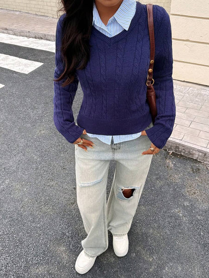 Anna – Elegancka Sweter Kabelkowy na Chłodniejsze Dni