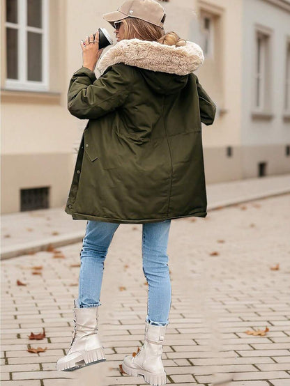 Kasia – Parka met imitatiebont