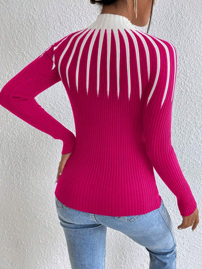 Karolina – Sweter z Wzorem i Golfem