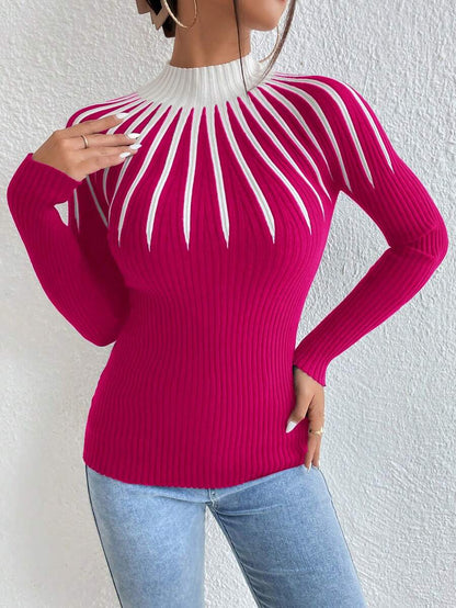 Karolina – Sweter z Wzorem i Golfem