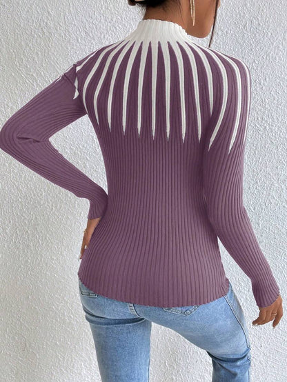 Karolina – Sweter z Wzorem i Golfem