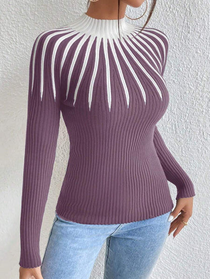 Karolina – Sweter z Wzorem i Golfem