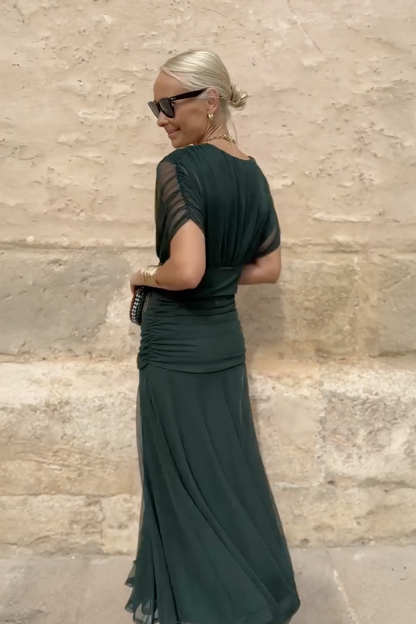 Aleksandra – Elegante maxi-jurk met V-hals
