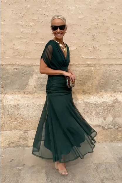 Aleksandra – Elegante maxi-jurk met V-hals