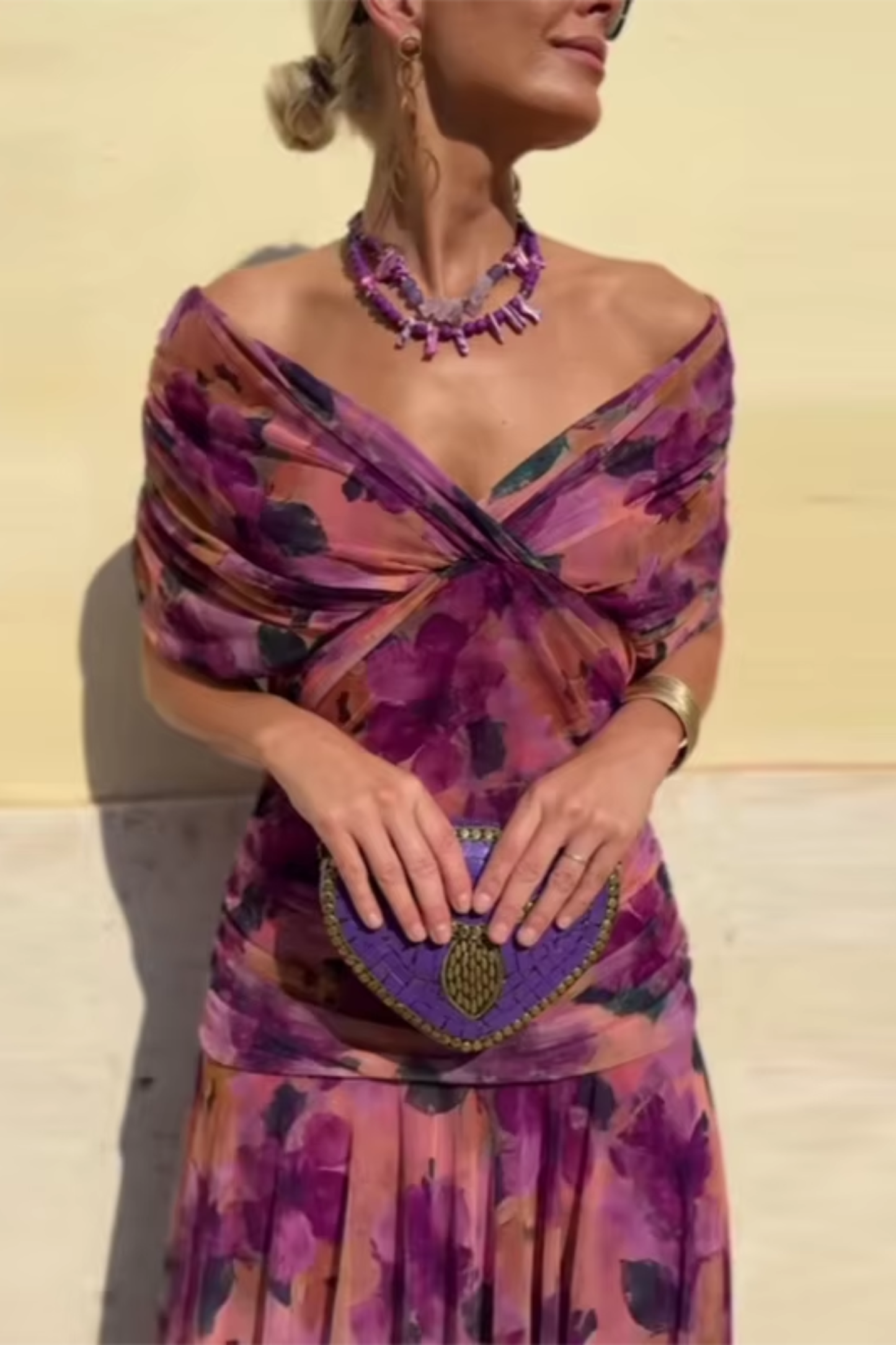 Aleksandra – Elegante maxi-jurk met V-hals