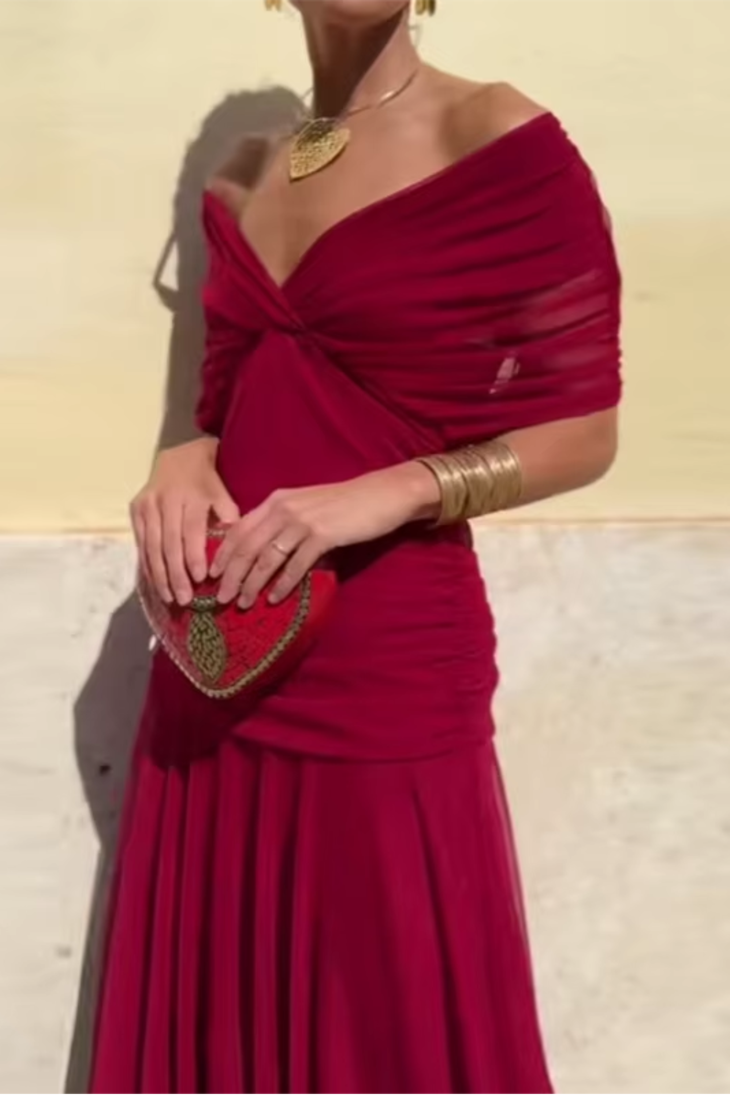 Aleksandra – Elegante maxi-jurk met V-hals