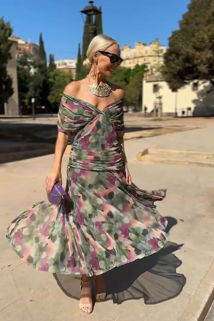 Aleksandra – Elegante maxi-jurk met V-hals