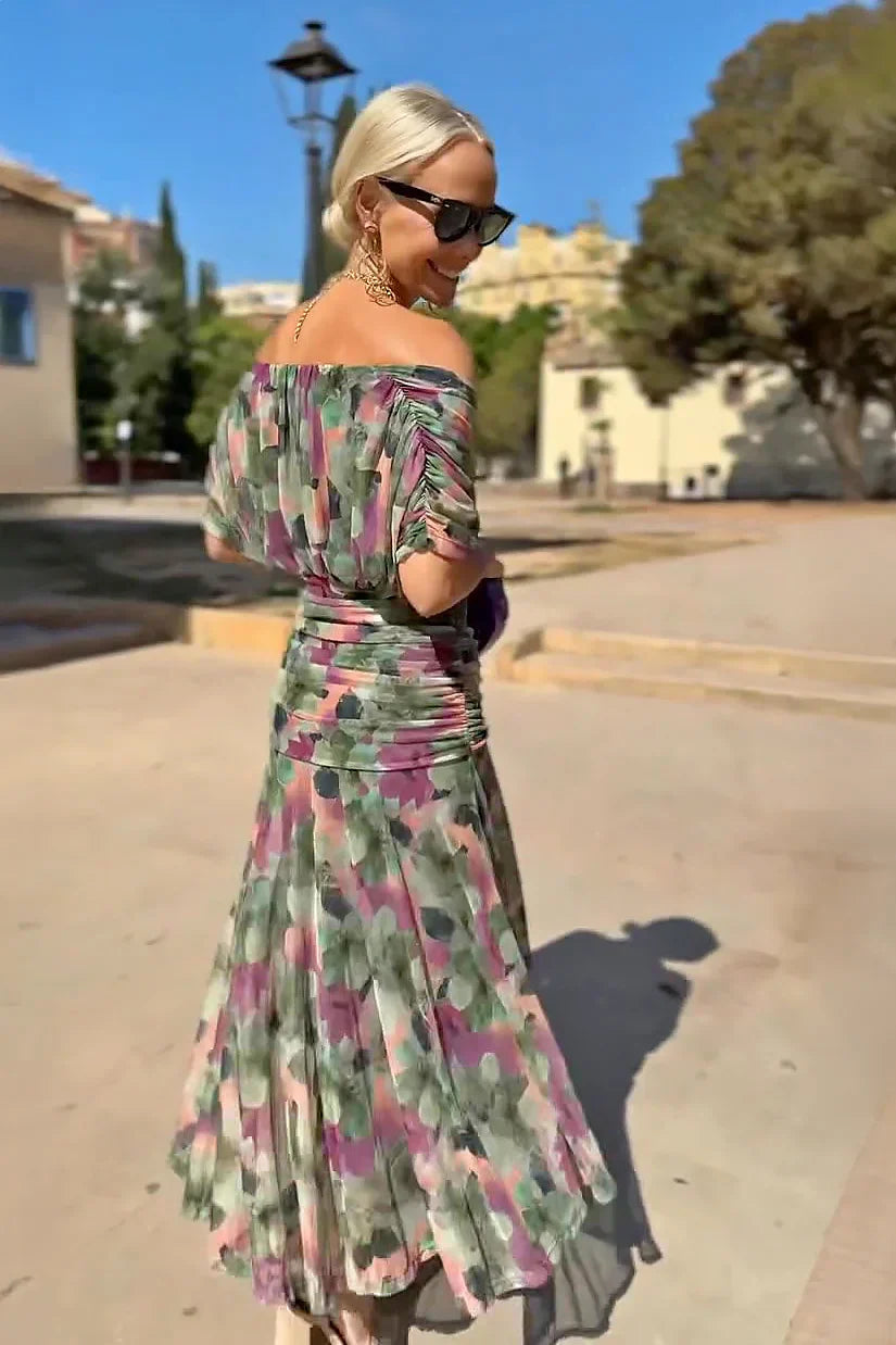Aleksandra – Elegante maxi-jurk met V-hals