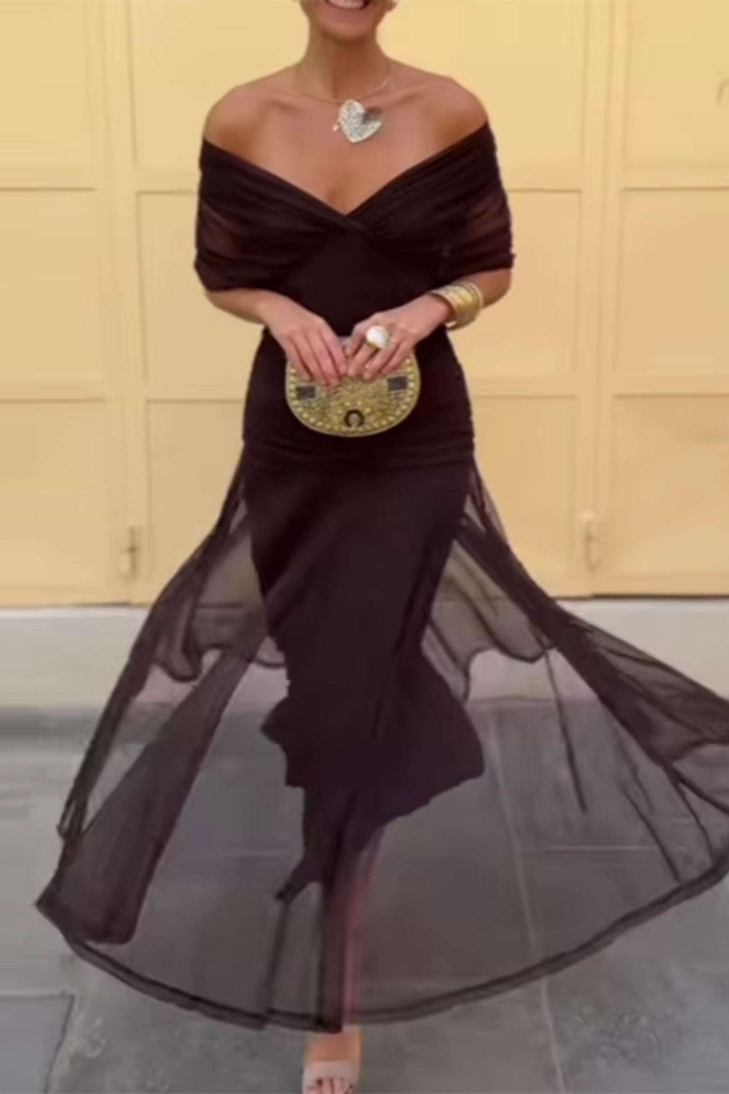 Aleksandra – Elegante maxi-jurk met V-hals