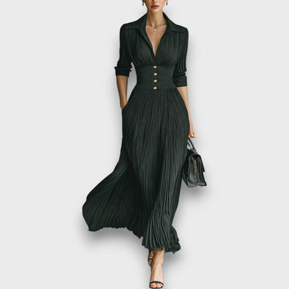 Gabriela – Elegancka sukienka maxi z plisowaną spódnicą