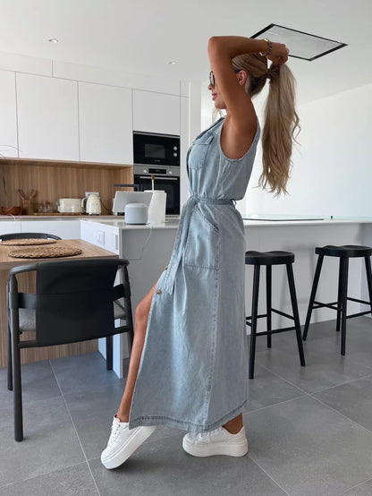 Isabelle | Sukienka maxi z guzikami