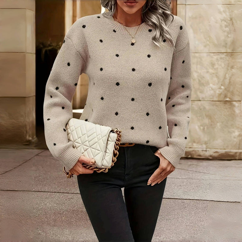 Kamila – Sweter w kropki o kobiecym stylu