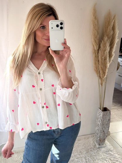 Dorota – różowa koszula w serca