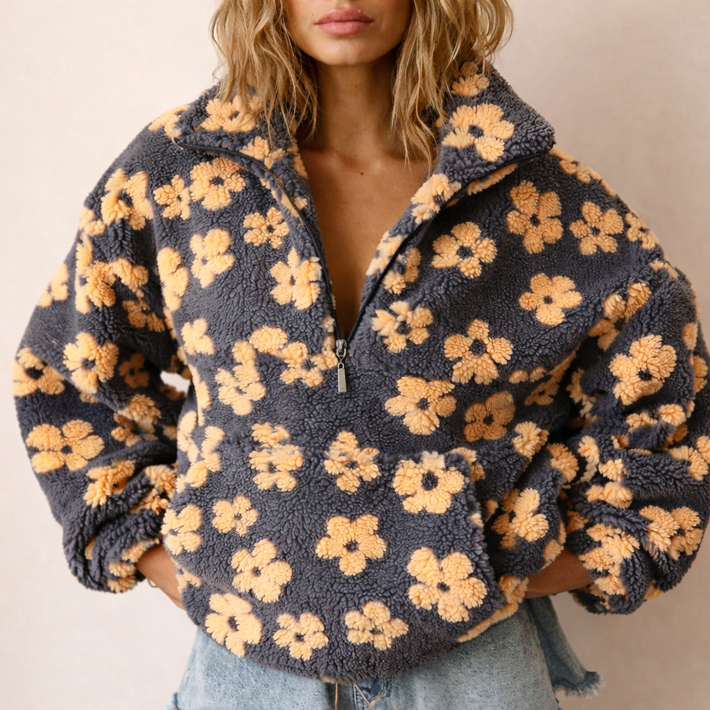 Róża – polarowy sweter z sherpy