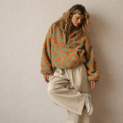 Róża – polarowy sweter z sherpy