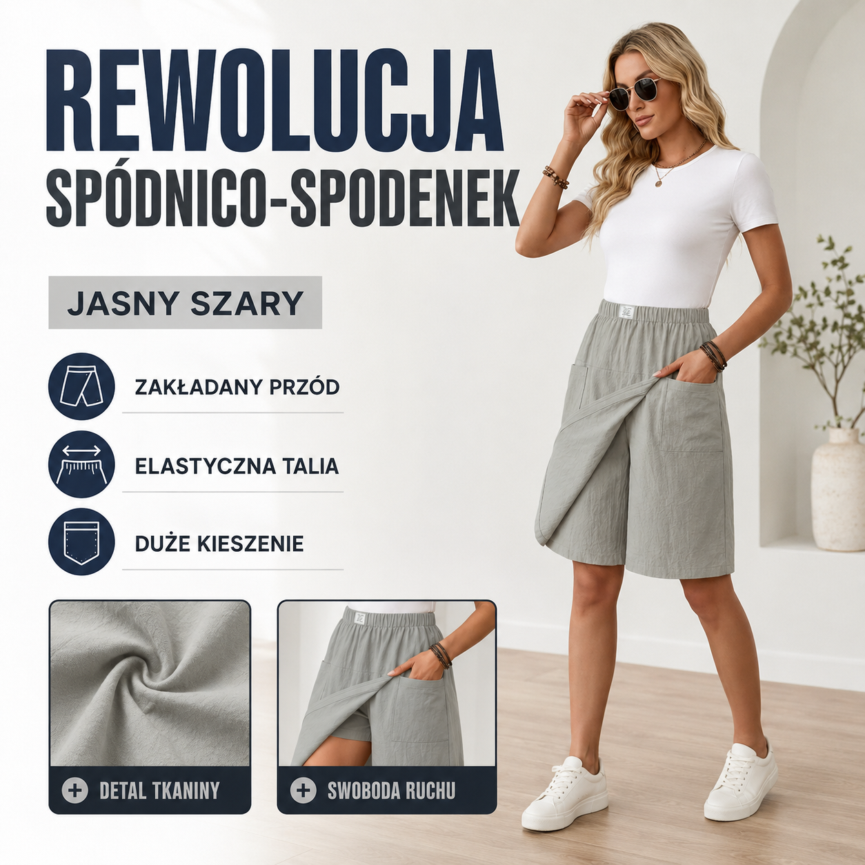 Nina – Skort met asymmetrische voorkant