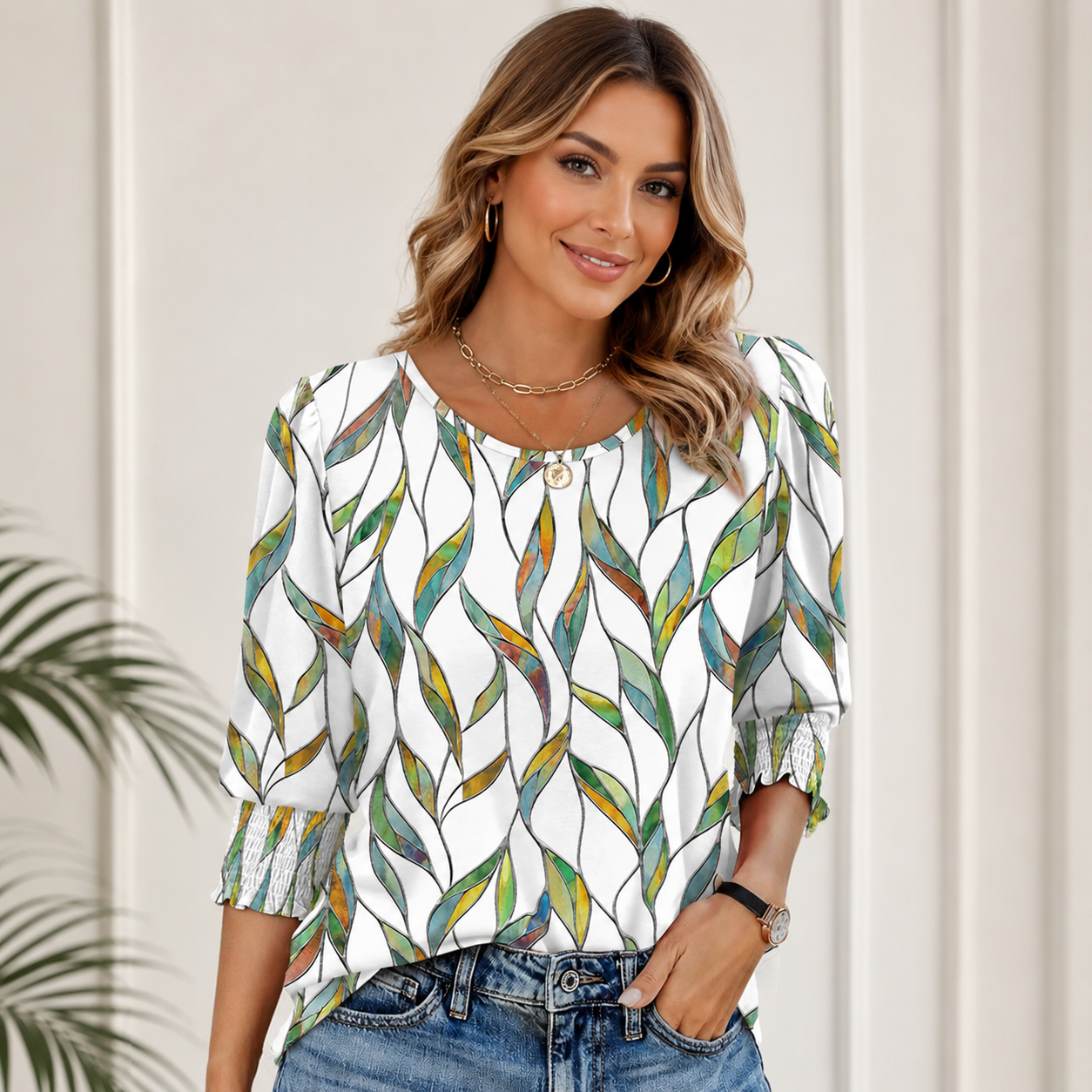 Ewa – Blouse met wijde halslijn