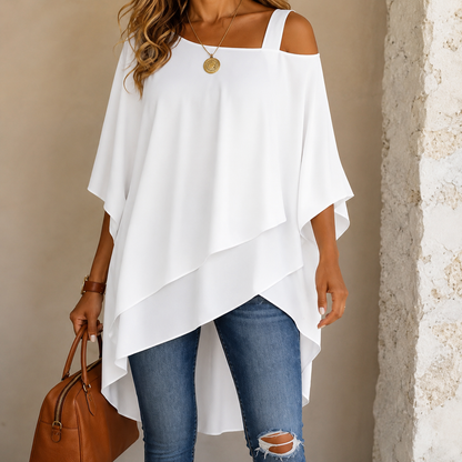 Irena – Blouse met asymmetrische zoom