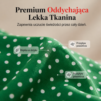 Gosia – Spodnie w kropki, szerokie nogawki