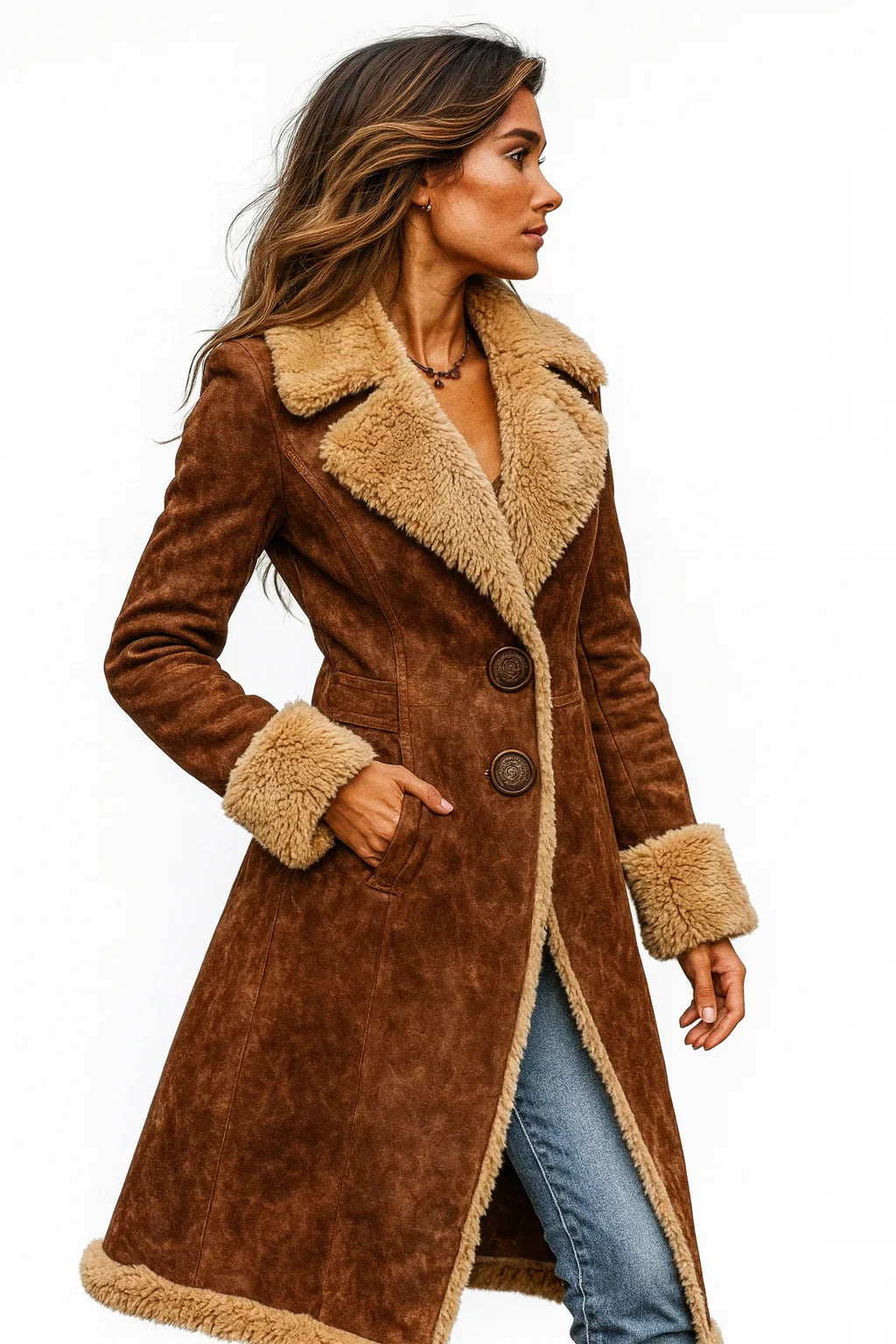 Helena – długi płaszcz w stylu vintage