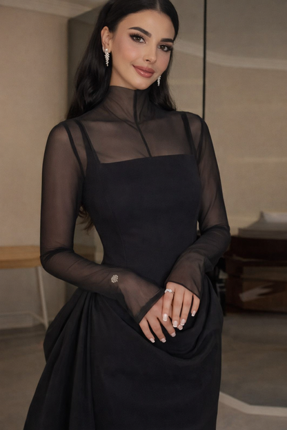 Adrianna – Elegante jurk met transparante mouwen