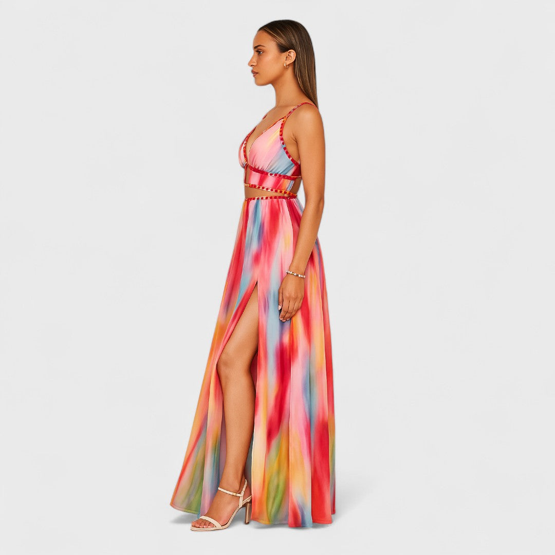 Roksana – Maxi o akwarelowym wzorze