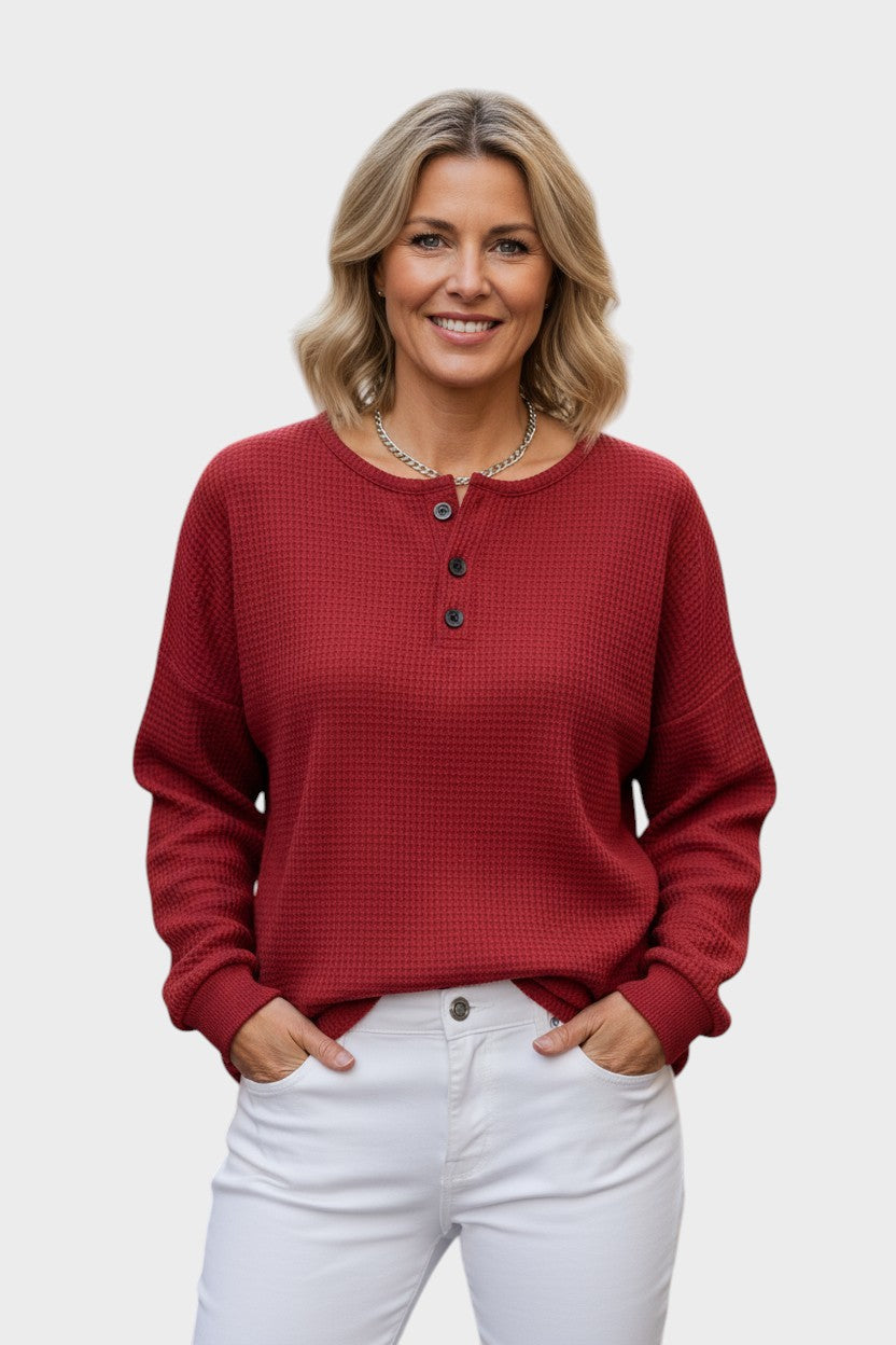 Paulina – wygodny sweter o waflowej strukturze