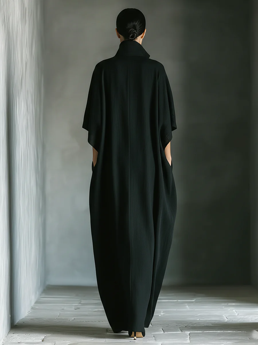 Patrycja – Sukienka maxi kimono czarna