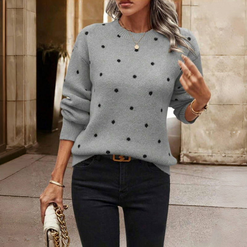 Kamila – Sweter w kropki o kobiecym stylu