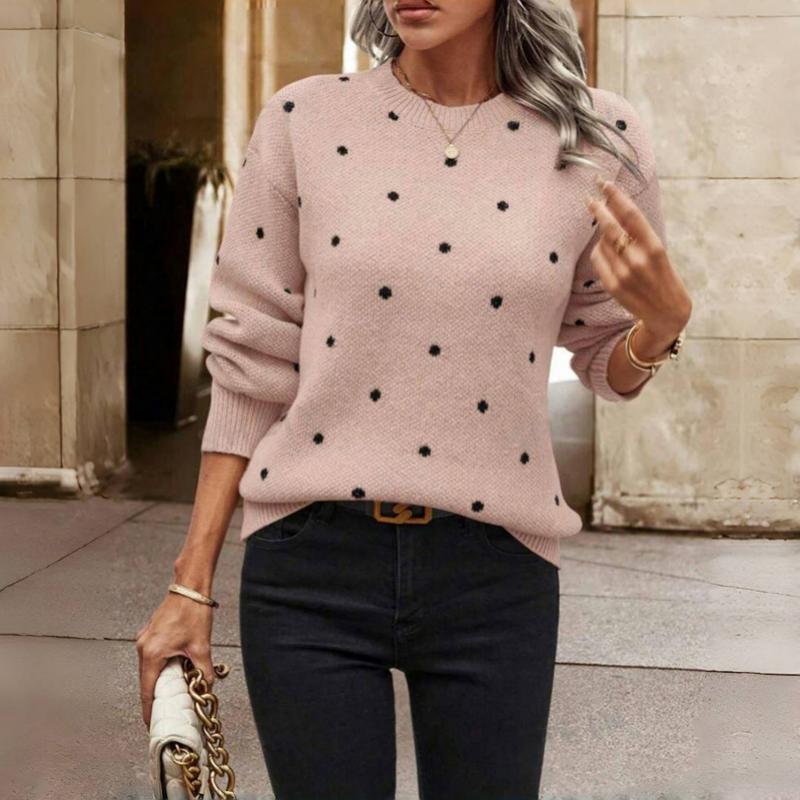 Kamila – Sweter w kropki o kobiecym stylu