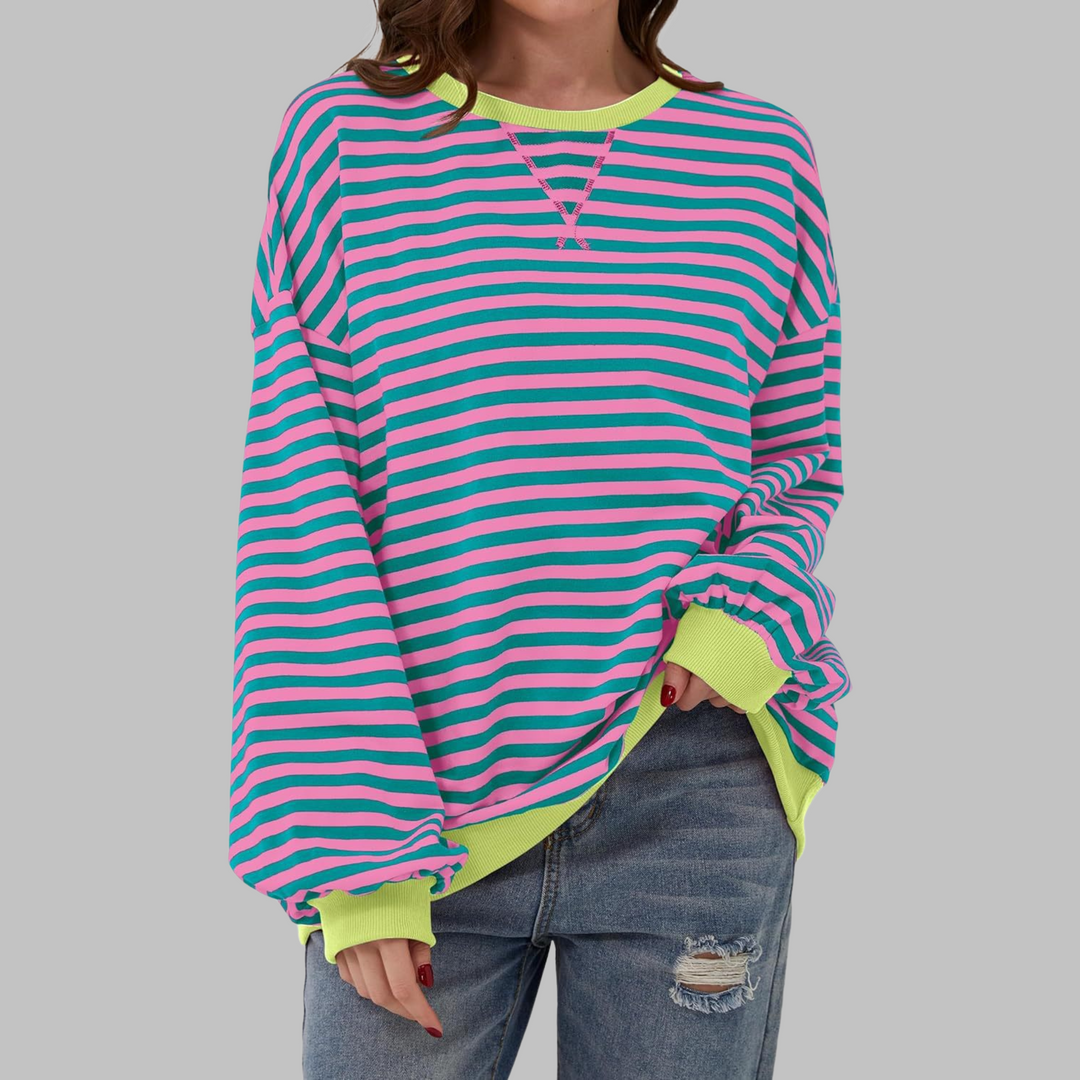 Magdalena – Sweter w paski o luźnym kroju