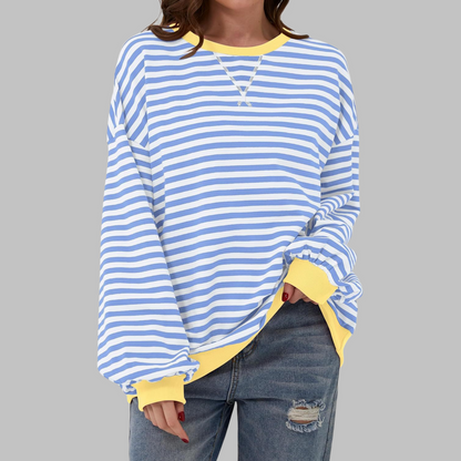 Magdalena – Sweter w paski o luźnym kroju