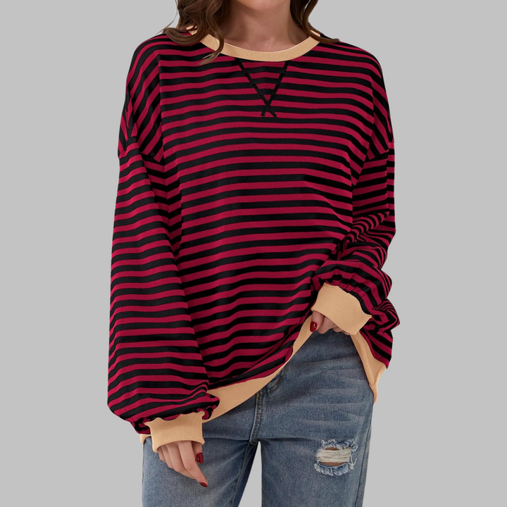 Magdalena – Sweter w paski o luźnym kroju