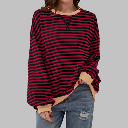 Magdalena – Sweter w paski o luźnym kroju