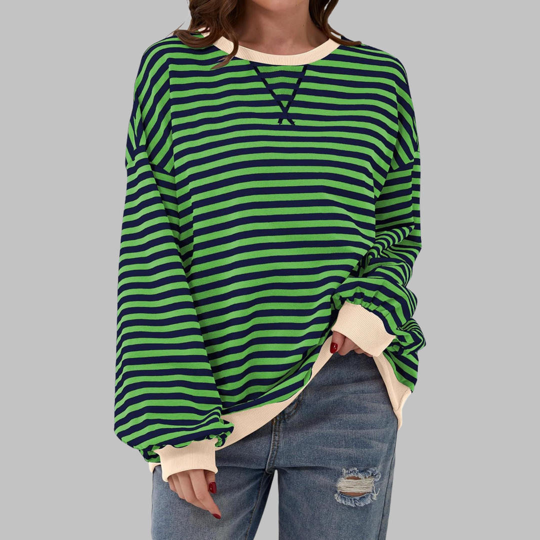 Magdalena – Sweter w paski o luźnym kroju
