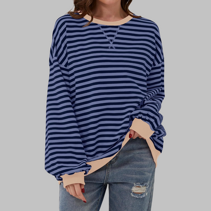 Magdalena – Sweter w paski o luźnym kroju