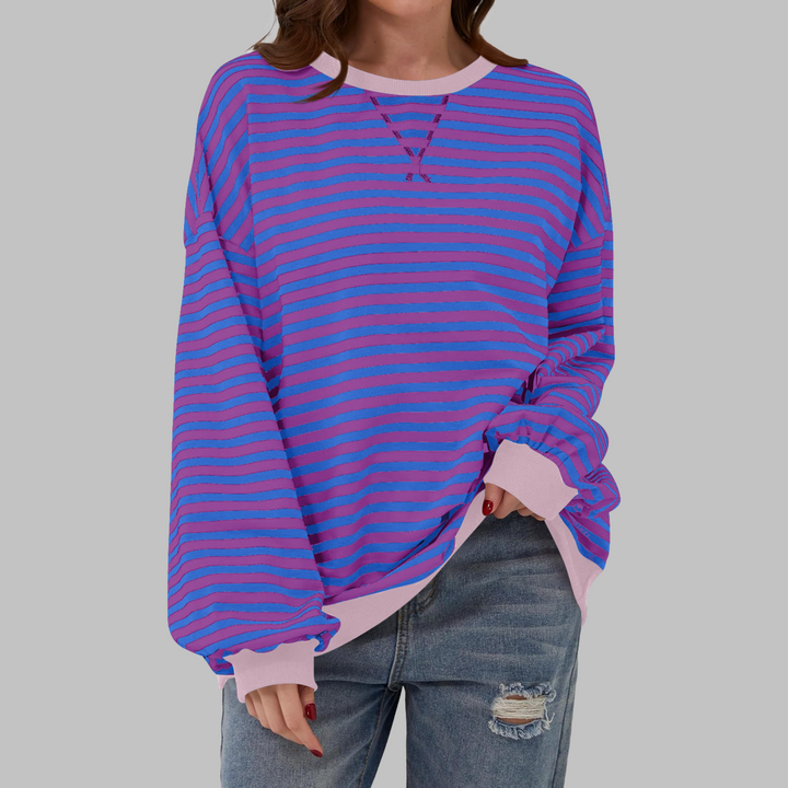 Magdalena – Sweter w paski o luźnym kroju