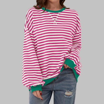 Magdalena – Sweter w paski o luźnym kroju