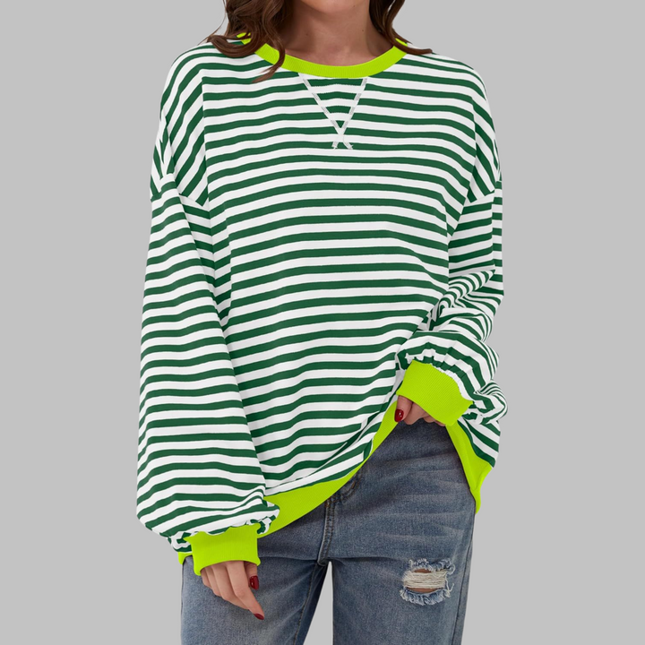 Magdalena – Sweter w paski o luźnym kroju