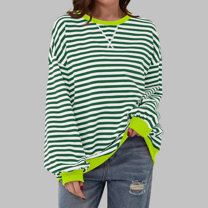 Magdalena – Sweter w paski o luźnym kroju