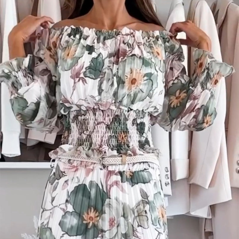 Olga – Bluzka off-shoulder w kwiaty